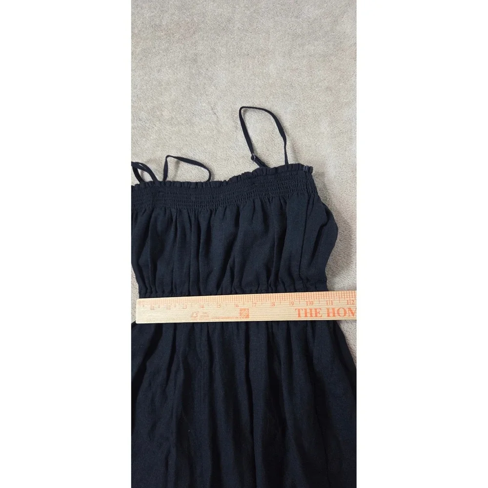 Y2K Abercrombie & Fitch Linen Blend Jumpsuit Women's Small Black GOOD